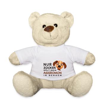 Lustiger Spruch, Zocken hält Aggromon in Schach - Teddy - Weiß - Vorne