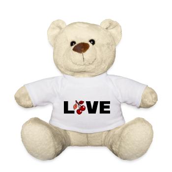 Love cerises - Nounours - blanc - Devant