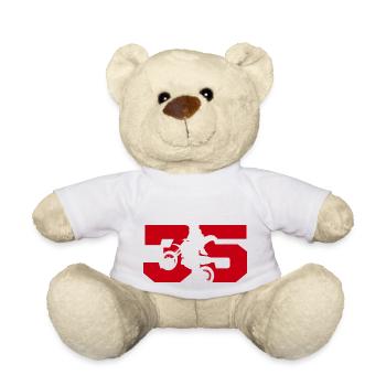 Moto 35 motard - Nounours - blanc - Devant