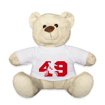 Moto 49 motard - Nounours - blanc - Devant