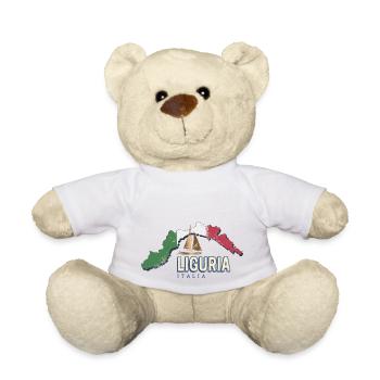 Liguria Italy Retro Region Map Vintage Souvenir - Teddy - Weiß - Vorne