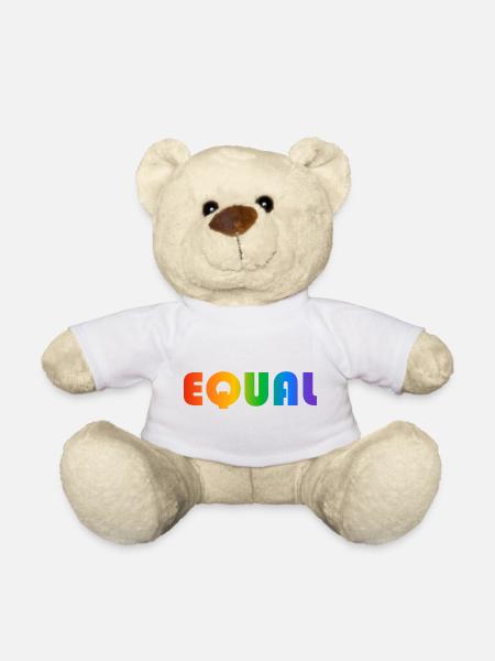 GLEICHER REGENBOGENTEXT - Teddy - Weiß