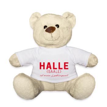 T-shirt Halle (Saale) – Pour les fans et l'amour de la patrie - Nounours - blanc - Devant