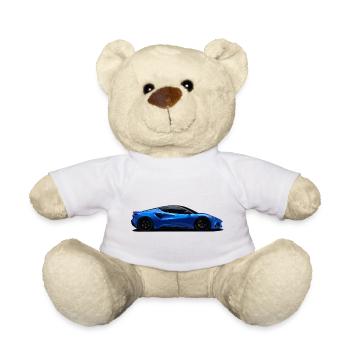 Voiture de sport bleue - Nounours - blanc - Devant