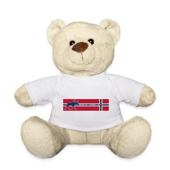 Norge - Norway - Norwegen - Flagge - Elch links - Teddy - Weiß - Vorne