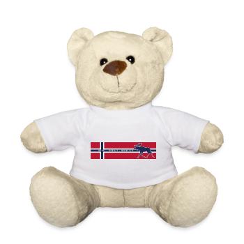 Norge - Norway - Norwegen - Flagge - Elch rechts - Teddy - Weiß - Vorne