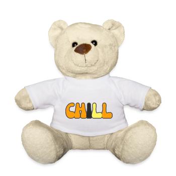 Modern Typography Cool Art Studio Brand Logo chill - Teddy - Weiß - Vorne