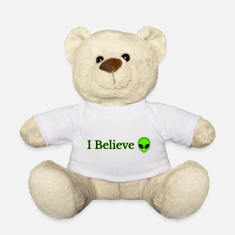 I Believe Alien print - Teddy Bear - white