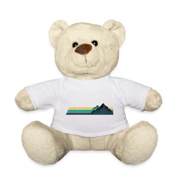 Retro Berg Sonnenuntergang Streifen - Teddy - Weiß - Vorne