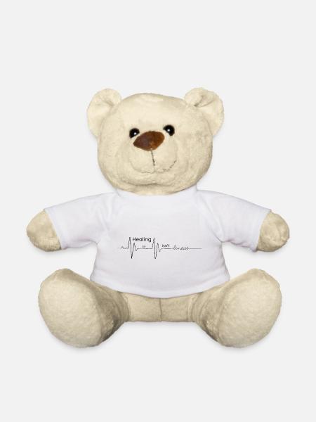 Healing is not linear - cardiogram - Teddy Bear - white