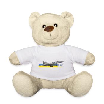UKRAINE: Ghost Of Kyiv Fighter Jet - Teddy Bear - white - Front