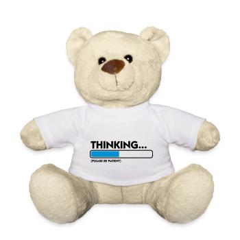 Je pense .... Patience s il vous plaît! - Nounours - blanc - Devant