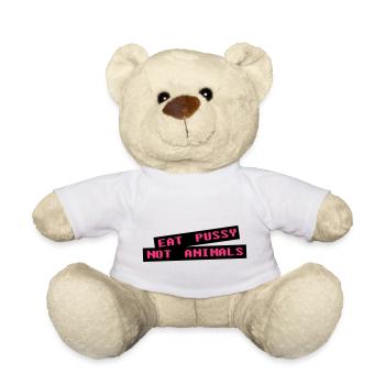 Eat pussy not animal - Vegan - Teddy Bear - white - Front