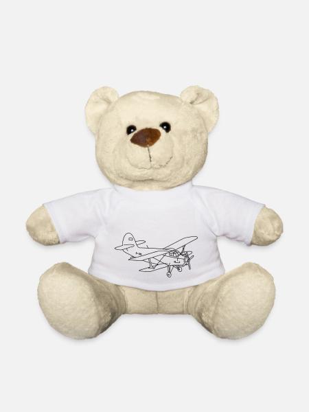 Biplane - Teddy Bear - white