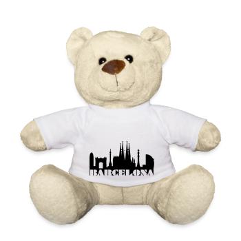 Skyline Barcelona Spain - Teddy Bear - white - Front