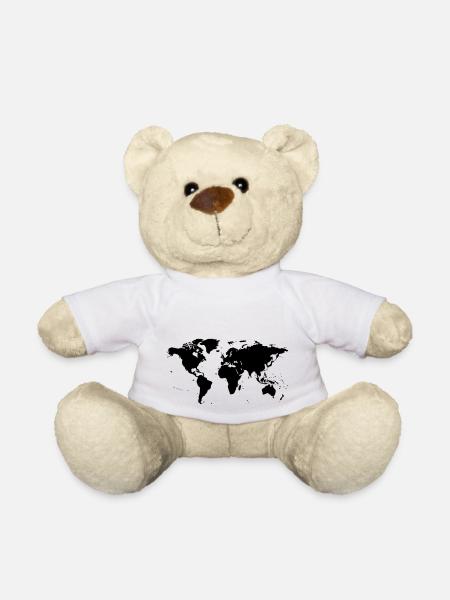 worldmap landkarte globus - Teddy - Weiß