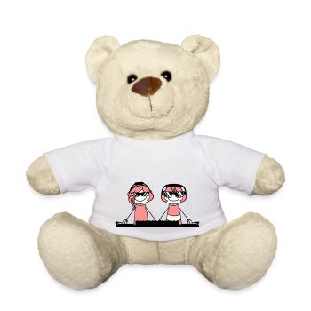 2 friends girlfriends couple duo love mixer pla - Teddy Bear - white - Front