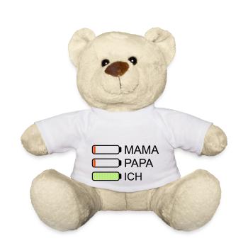Batterie Mama Papa I vide - Nounours - blanc - Devant
