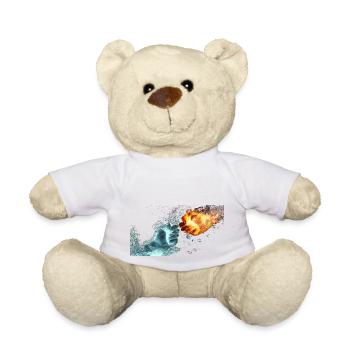 fire and water - Teddy Bear - white - Front