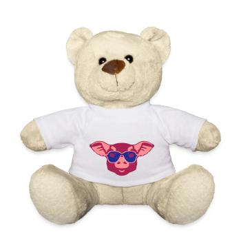 Schwein Lünette Sonne Tier - Teddy - Weiß - Vorne