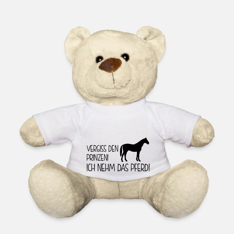 Pferdesprüche - vergiss den prinzen - Teddy - Weiß