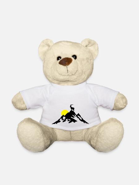 Berg und Steinbock bei Sonnenaufgang - Teddy - Weiß