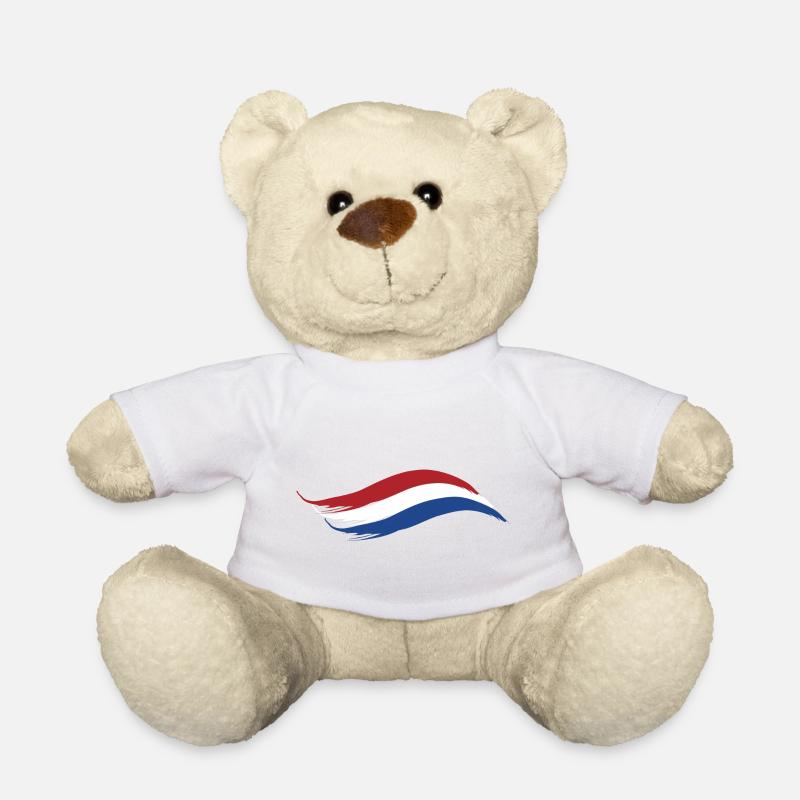 NETHERLANDS NATIONAL FLAG - Teddy Bear - white