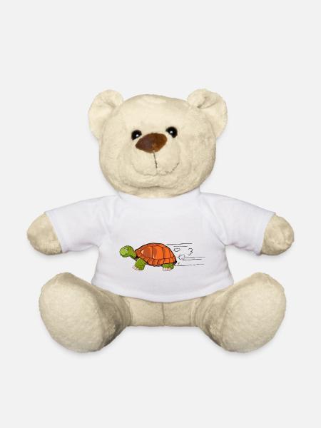 tortue dessin vitesse humour - Teddy Bear - white