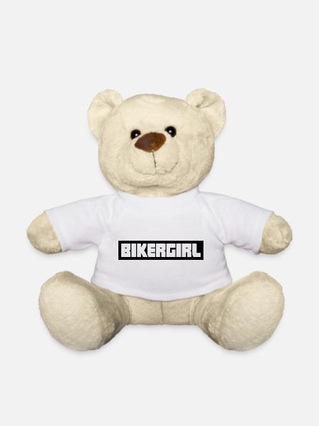 Bikergirl Biker Girl Frau Bikerin Bike Mädchen - Teddy - Weiß