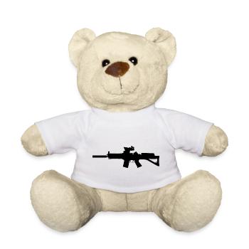 Swiss army, Sig SG 552 automatic assault rifle - Teddy Bear - white - Front