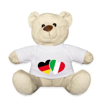 Deutschland Italien Flagge Herz Liebe - Teddy - Weiß - Vorne