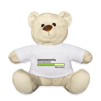 Morgenmuffel nicht ansprechen ausschlafen zu früh - Teddy - Weiß - Vorne
