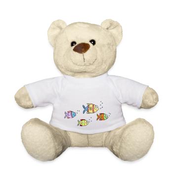 bunte Fische Wasser Meer Graffiti Kinderzeichnung - Teddy - Weiß - Vorne