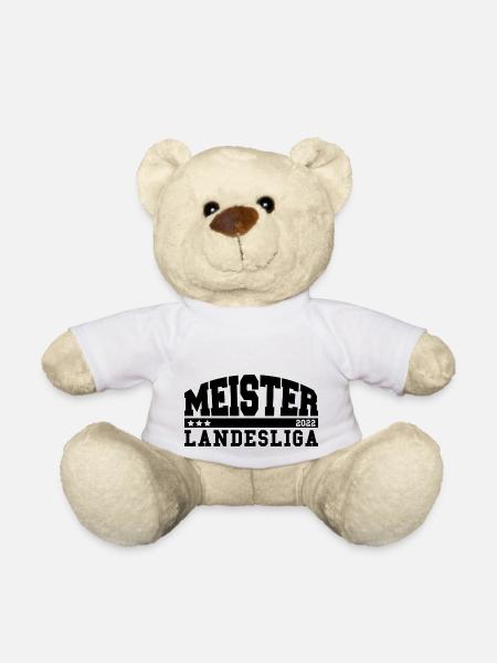 Meister 2022 Landesliga Aufstieg Fußball - Teddy - Weiß