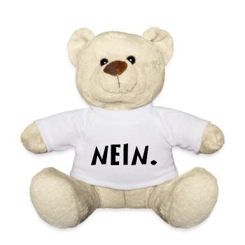 Nein | Nö | Lustig | Lachen | ablehnend - Teddy - Weiß - Vorne