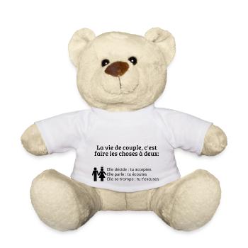 La vie de couple, c'est faire les choses à deux... - Nounours - blanc - Devant