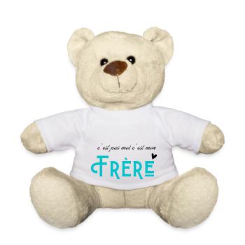 c'est pas moi c'est mon frère- shirt assortis sœur - Nounours - blanc - Devant