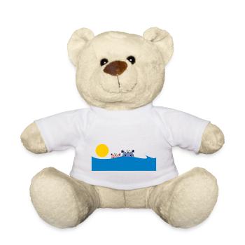 hippo hippo water beach holiday lake sun kids - Teddy Bear - white - Front