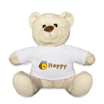 Bee Happy - Teddy Bear - white - Front