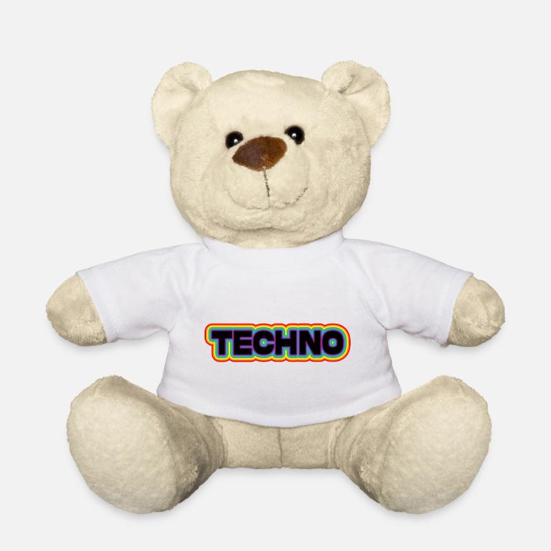 Techno Music LGBTQ Rainbow | Hard Dark Acid Techno - Nounours - blanc