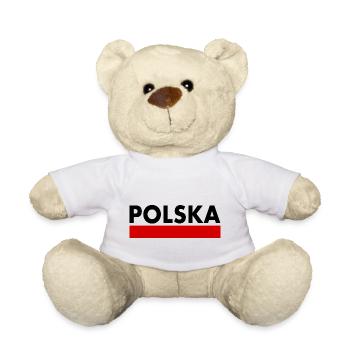 DRAPEAU POLOGNE POLOGNE - Nounours - blanc - Devant