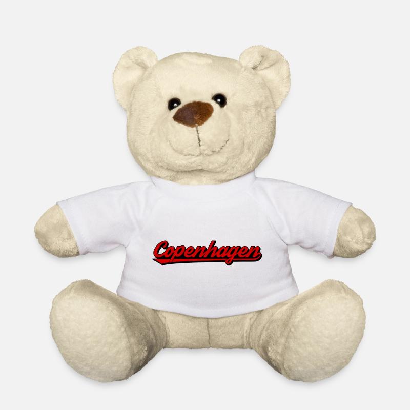 Copenhagen Schriftzug Retrorot - Teddy - Weiß
