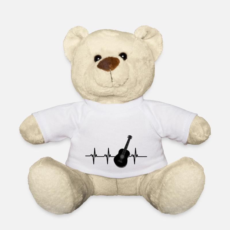 Gitarren-Herzschlag - Teddy - Weiß
