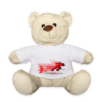 Biking Running Marathon Triathlon Bike - Teddy Bear - white - Front