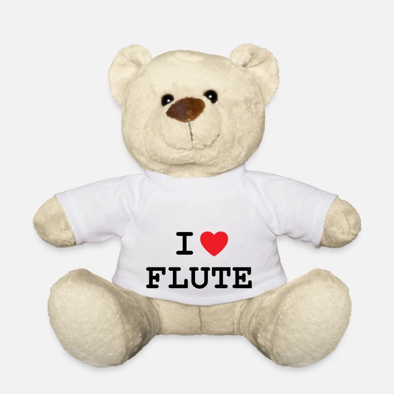 J’aime la flûte / flûtes - Nounours - blanc