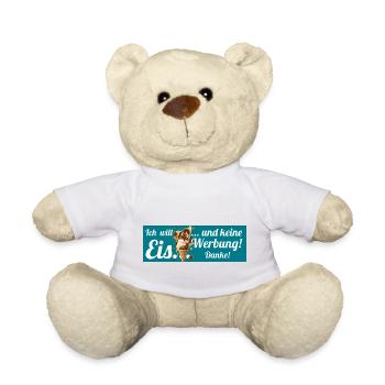 Ich will Eis und keine Werbung! Keine Werbung! - Teddy - Weiß - Vorne