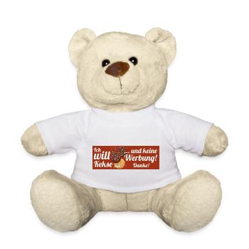 Ich will Kekse und keine Werbung! Keine Werbung! - Teddy - Weiß - Vorne