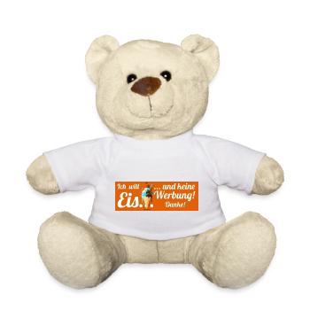 Ich will Eis und keine Werbung! Keine Werbung! - Teddy - Weiß - Vorne