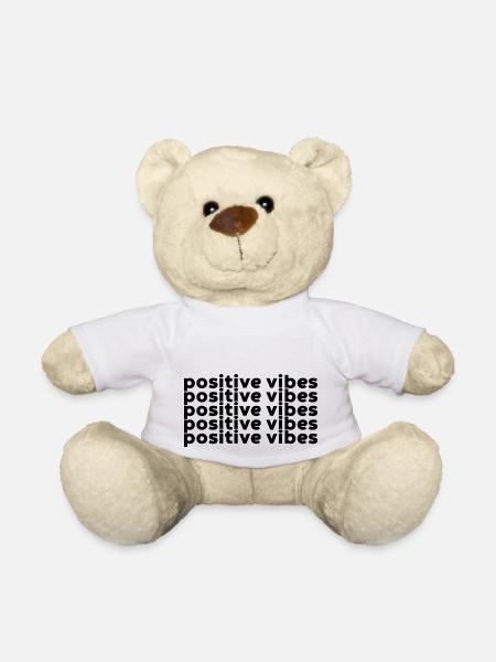 Positive Vibes - Teddy Bear - white