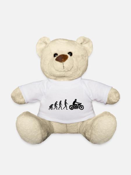 Motorradfahrer - Menschliche Evolution - Teddy - Weiß